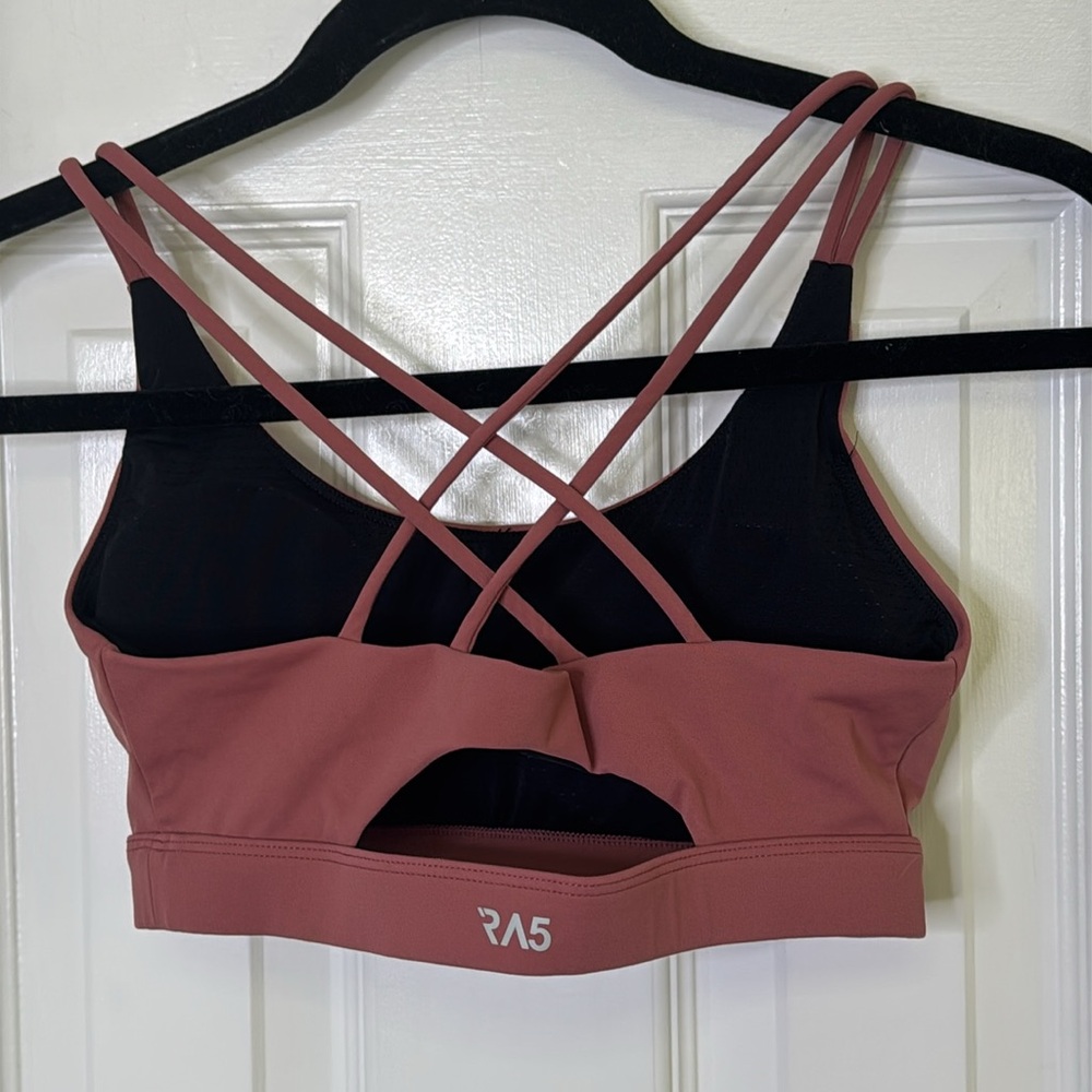 Pink Criss-Cross Strap Sports Bra - Picture 2 of 5